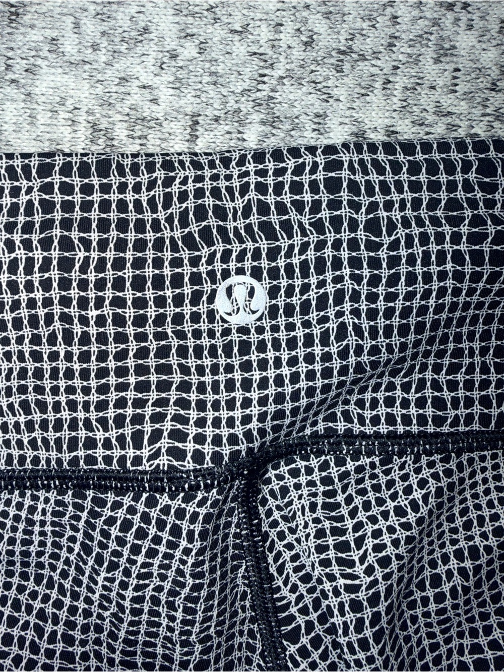 lululemon athletica Black with White Grid-Print Women's Athletic leggings